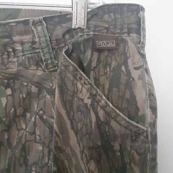 Vintage Walls Mens Outdoor Camo Cargo Pants Size 36x30 Made In USA Double Knee - Picture 4 of 12